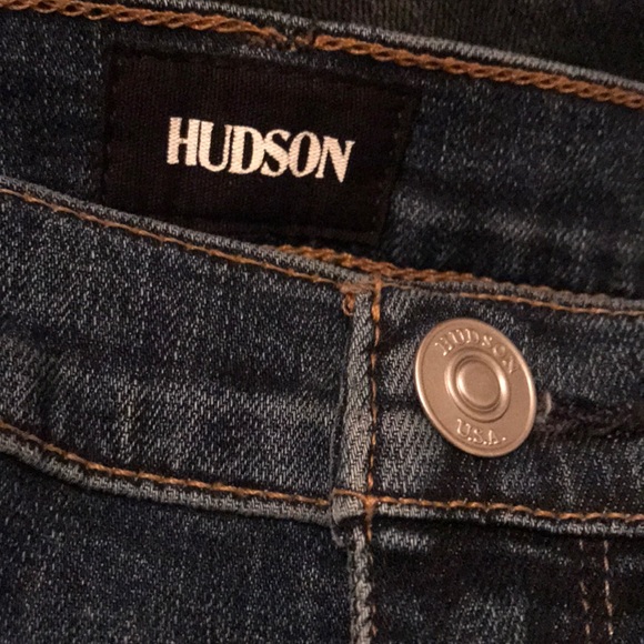 Hudson Jeans Zoeey Ankle Straight Leg Red Tuxedo Stripe Distressed Size 24 - Picture 12 of 16